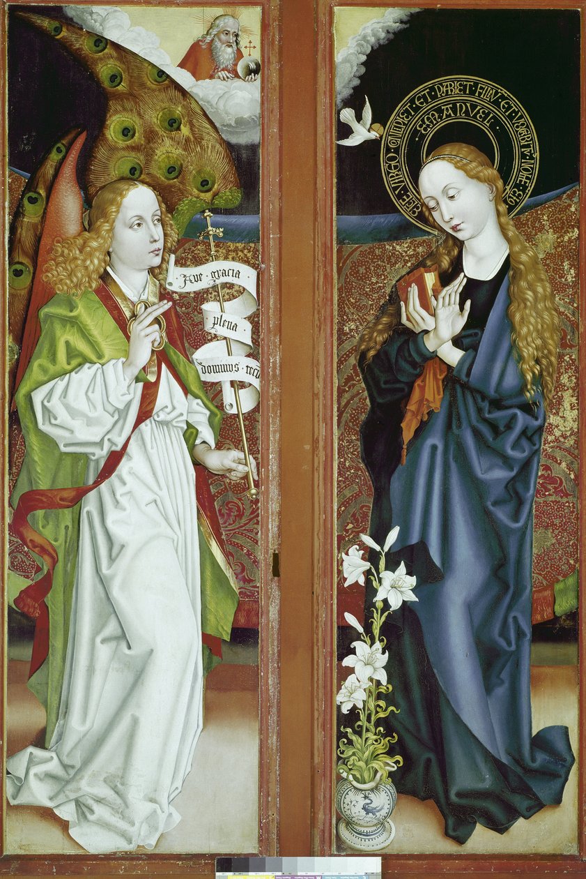 Orlierin ilmestysalttaritaulu. Martin Schongauerin (1453-1491) maalaus, öljy puulle. Colmar, Unterlindenin museo tekijältä Martin Schongauer