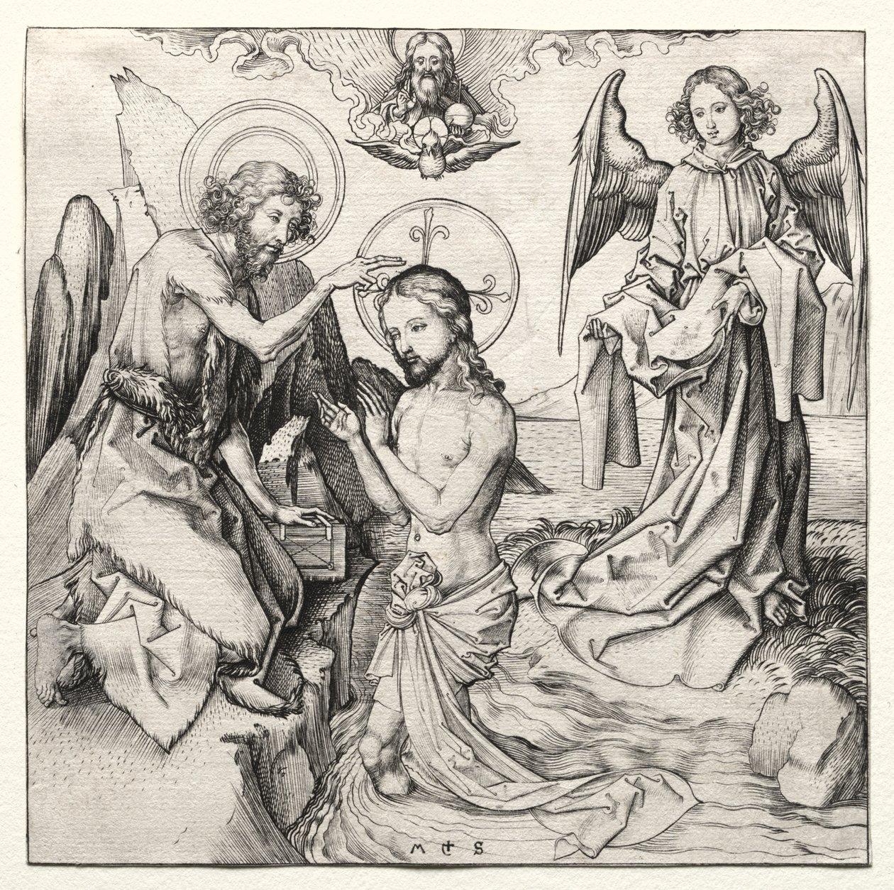 Kristuksen kaste Jordanissa tekijältä Martin Schongauer