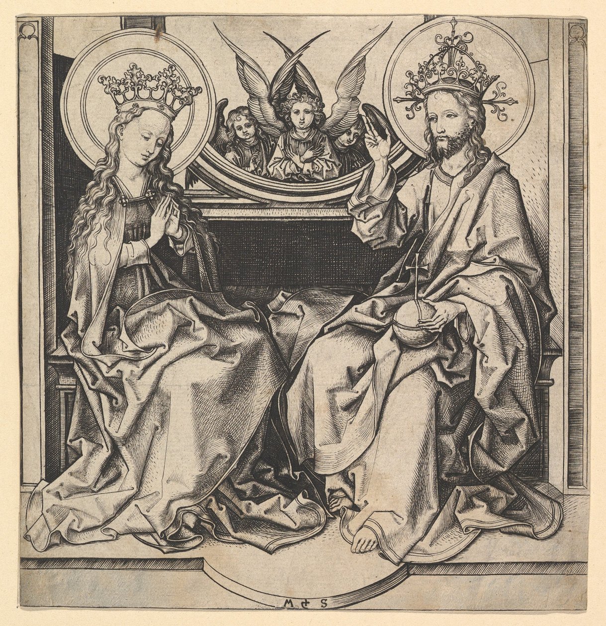 The Enthronement of the Virgin, n. 1435-1491. tekijältä Martin Schongauer