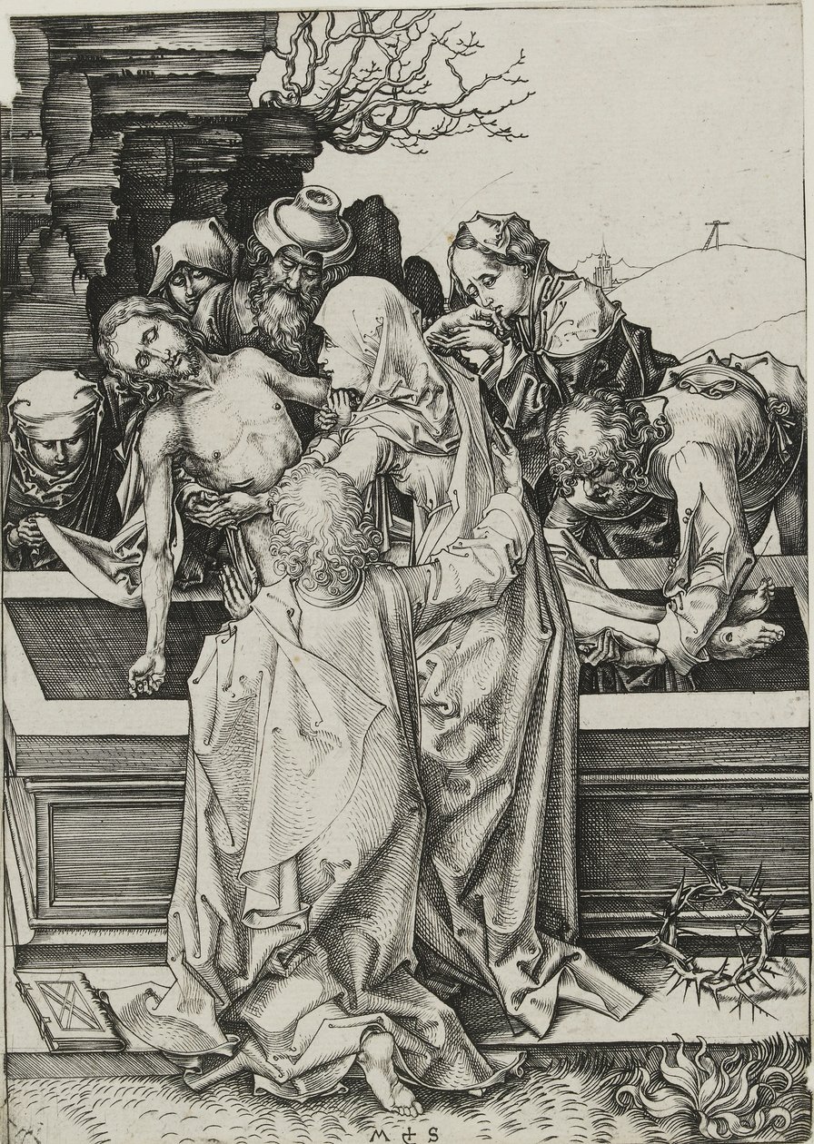 Hautaus, 1400-luvun loppu tekijältä Martin Schongauer