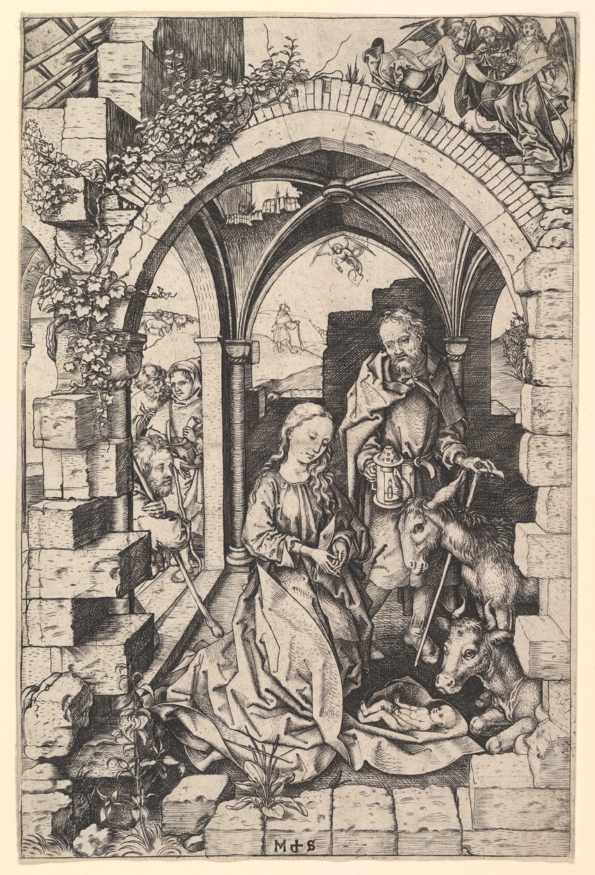 La Nativitat, ca. 1435-1491. finlandès tekijältä Martin Schongauer