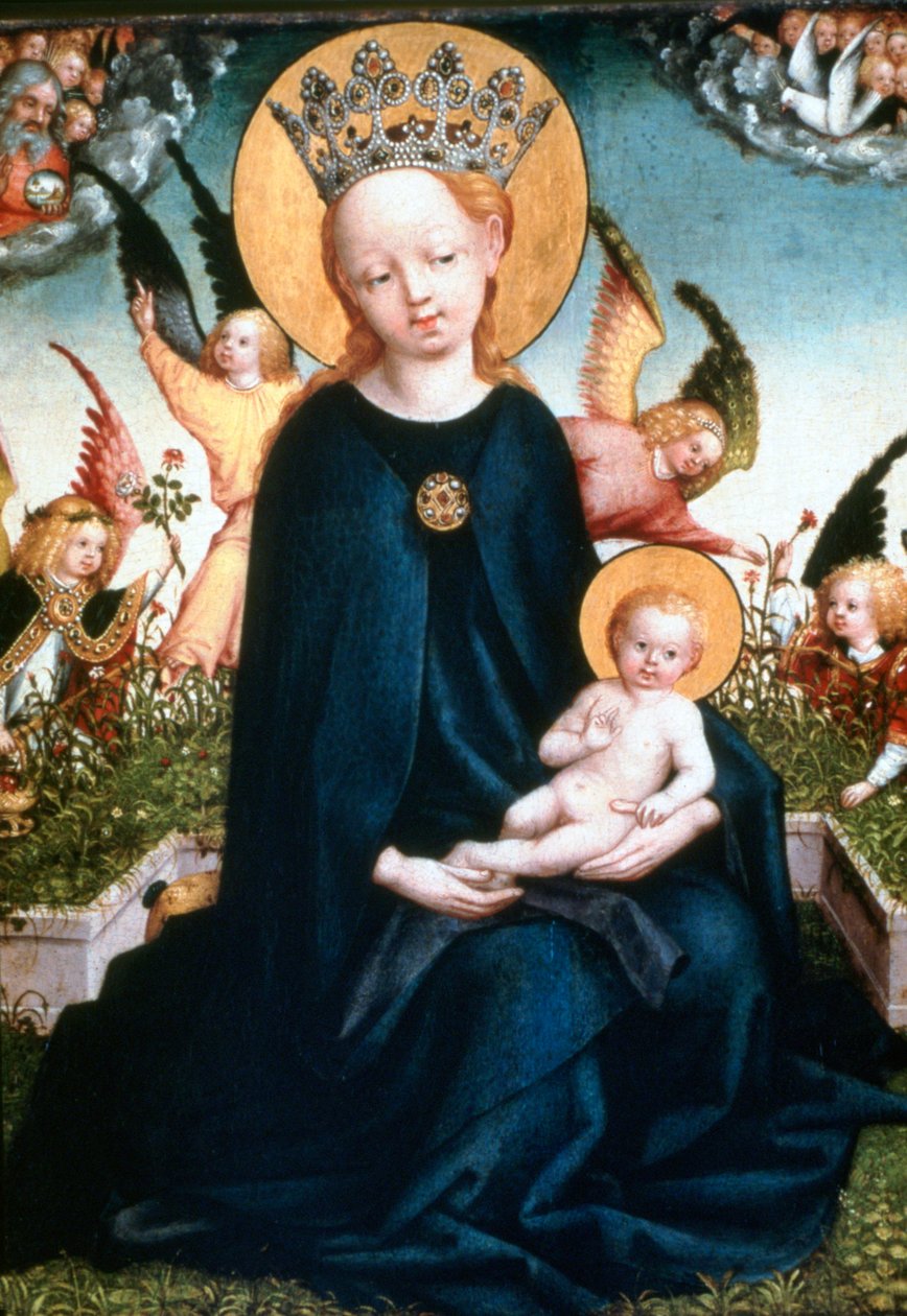 Neitsyt ja lapsi, 1400-luku tekijältä Martin Schongauer
