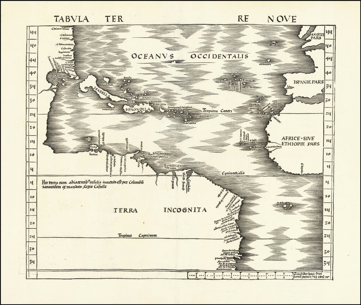 Martin Waldseemüllerin laatima amiraalikartta vuodelta 1513. tekijältä Martin Waldseemuller