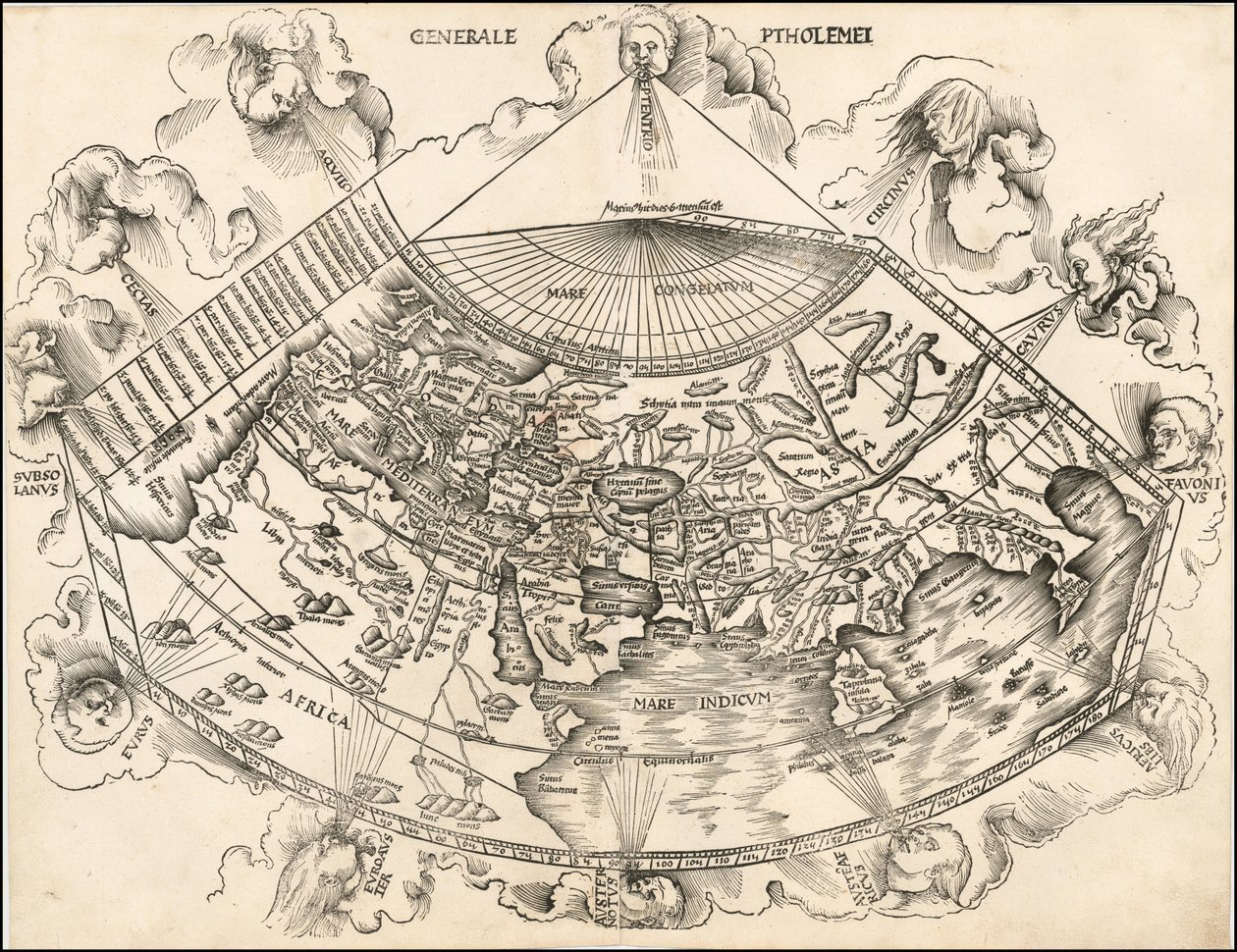 Martin Waldseemüllerin laatima Ptolemaioksen maailmankartta vuodelta 1513. tekijältä Martin Waldseemuller