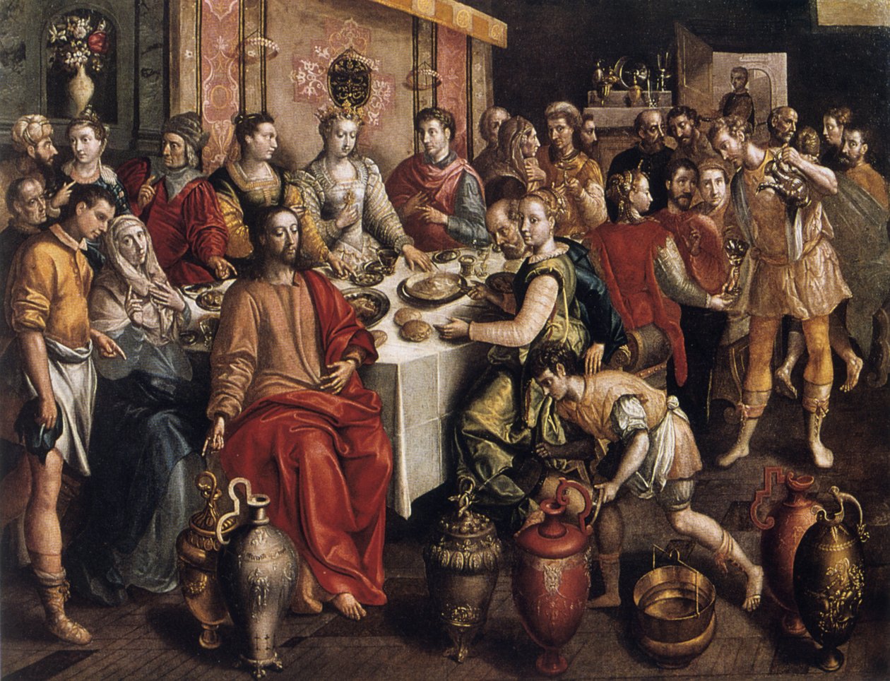 Häät Kaanassa, 1596-1597 tekijältä Maarten de Vos