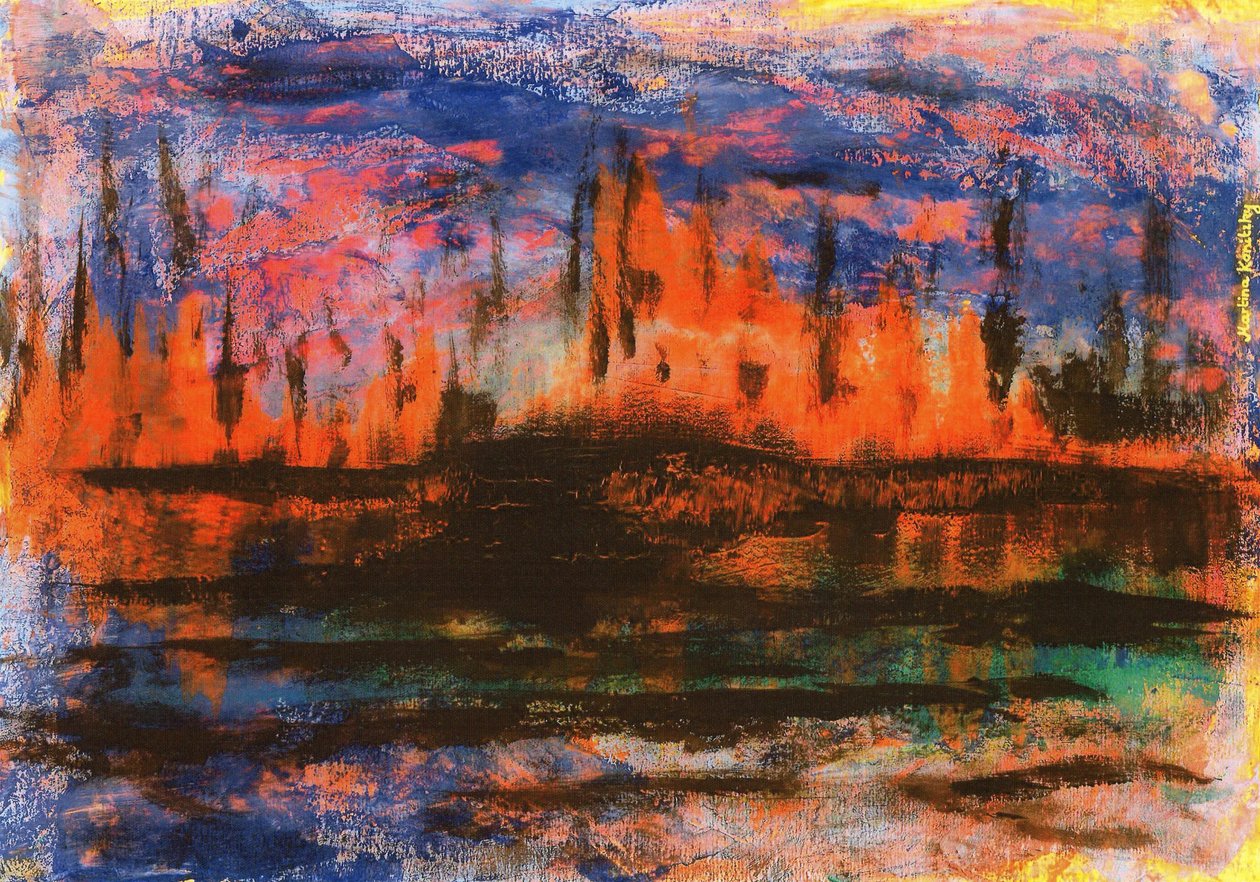 Skyline Wasserspiegelungen am Abend tekijältä Martina Konitzky