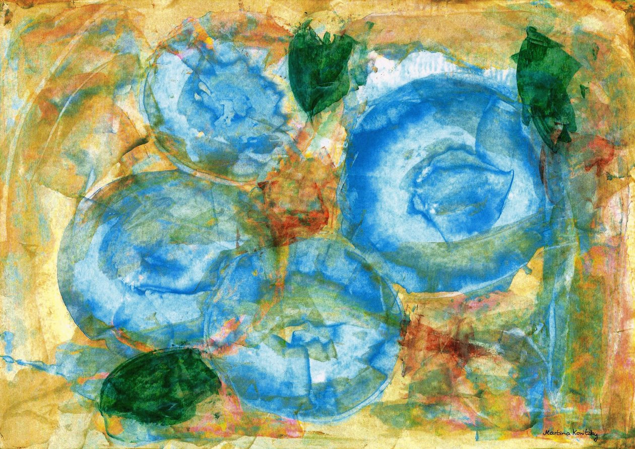 Stillleben mit blauen Beeren im Winter tekijältä Martina Konitzky