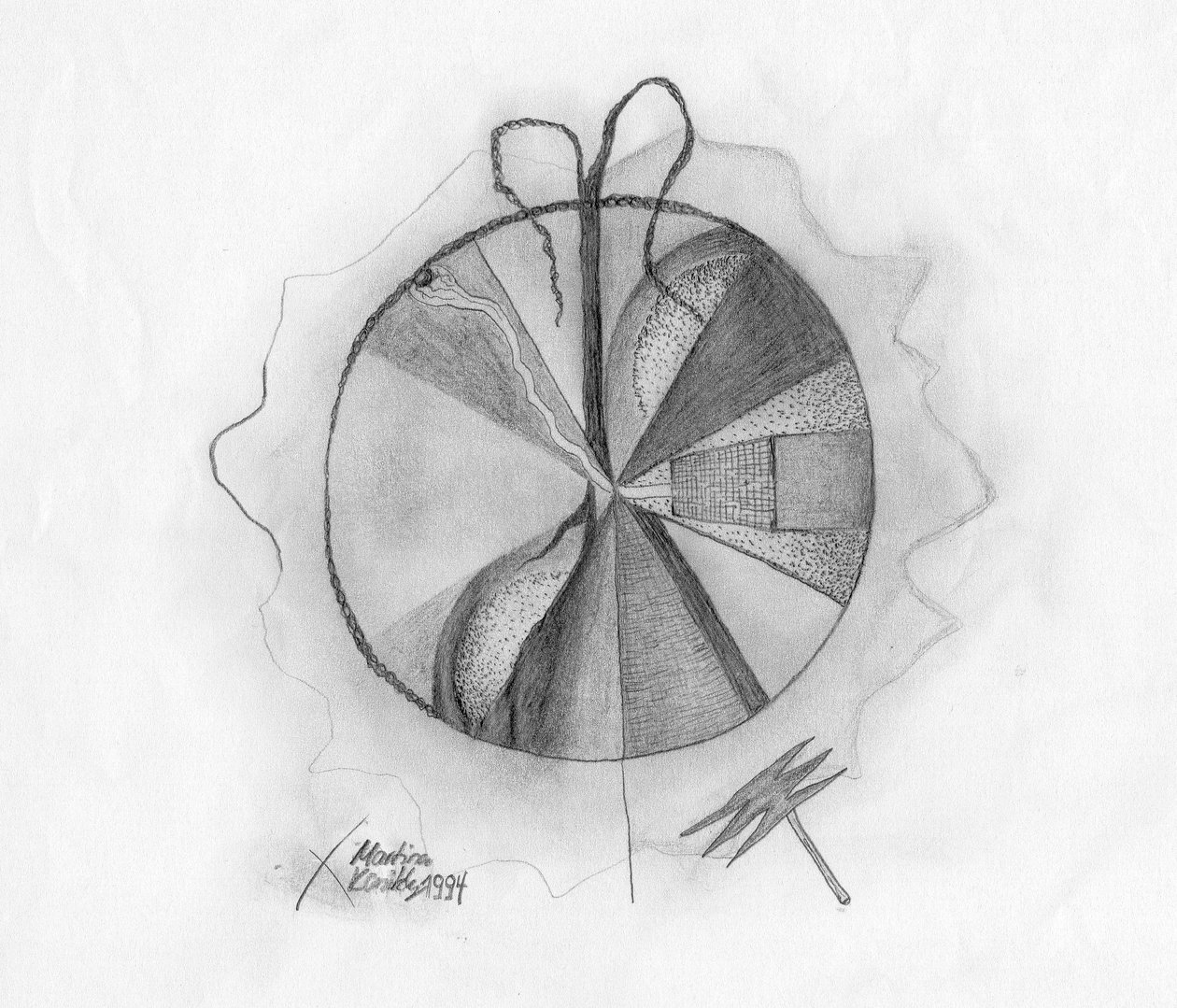 Studie Graphit Rasierapparat Baum (Hommage an Joseph Beuys) tekijältä Martina Konitzky