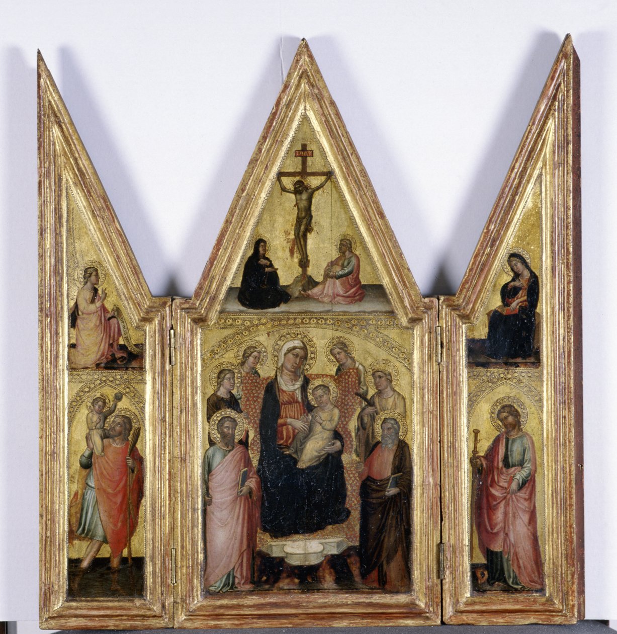 Triptyykki Madonnan ja lapsen kanssa, n.1400 (tempera puulla) tekijältä Martino de Bartolomeo