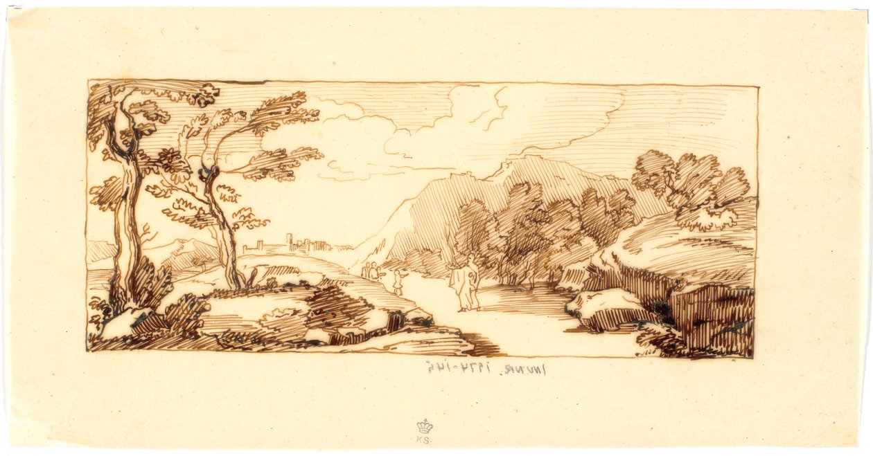 Landschaft mit biblischem Motiv tekijältä Martinus Rørbye