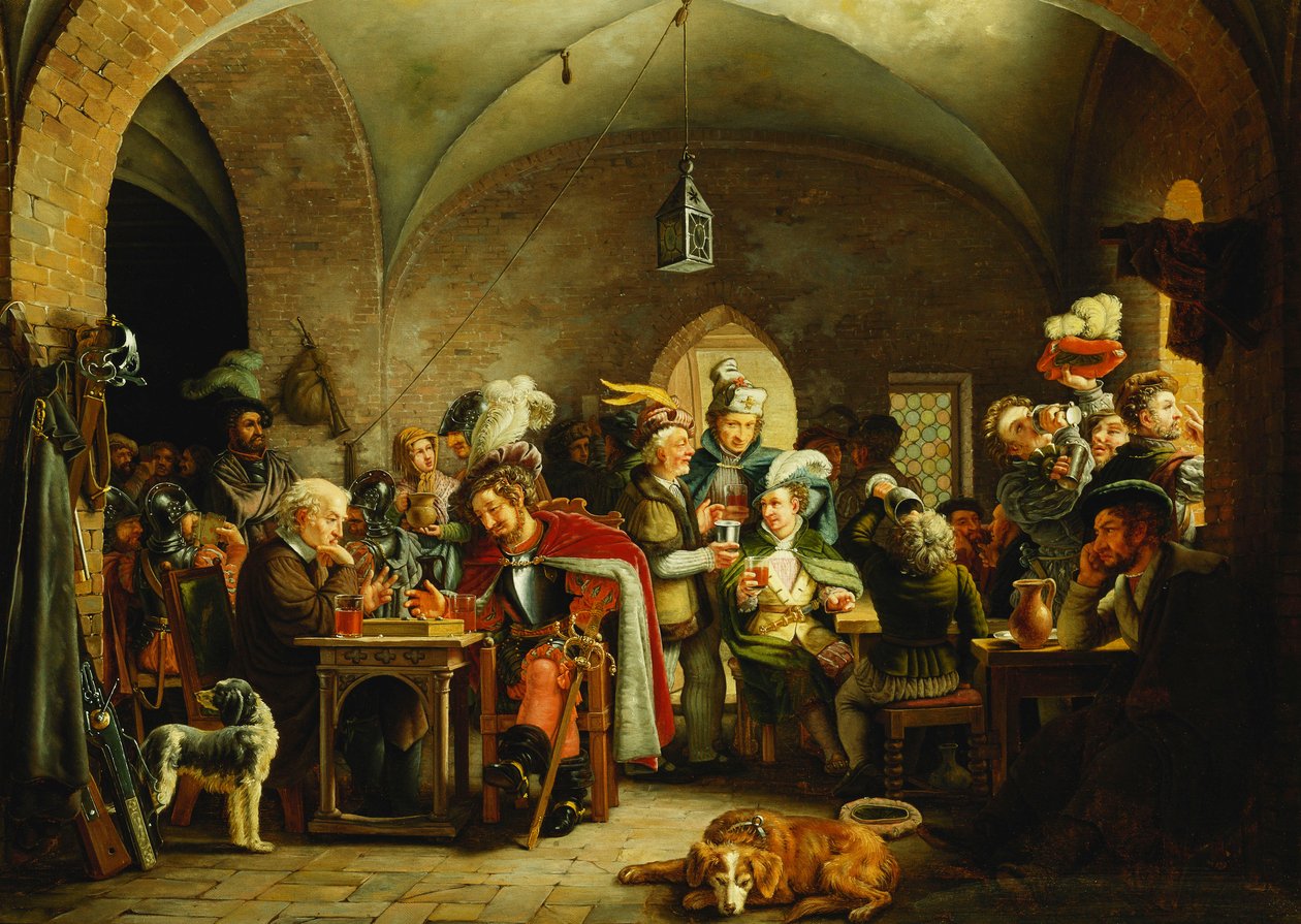 Sotilaat linnan vartiossa, 1828 tekijältä Martinus Rorbye