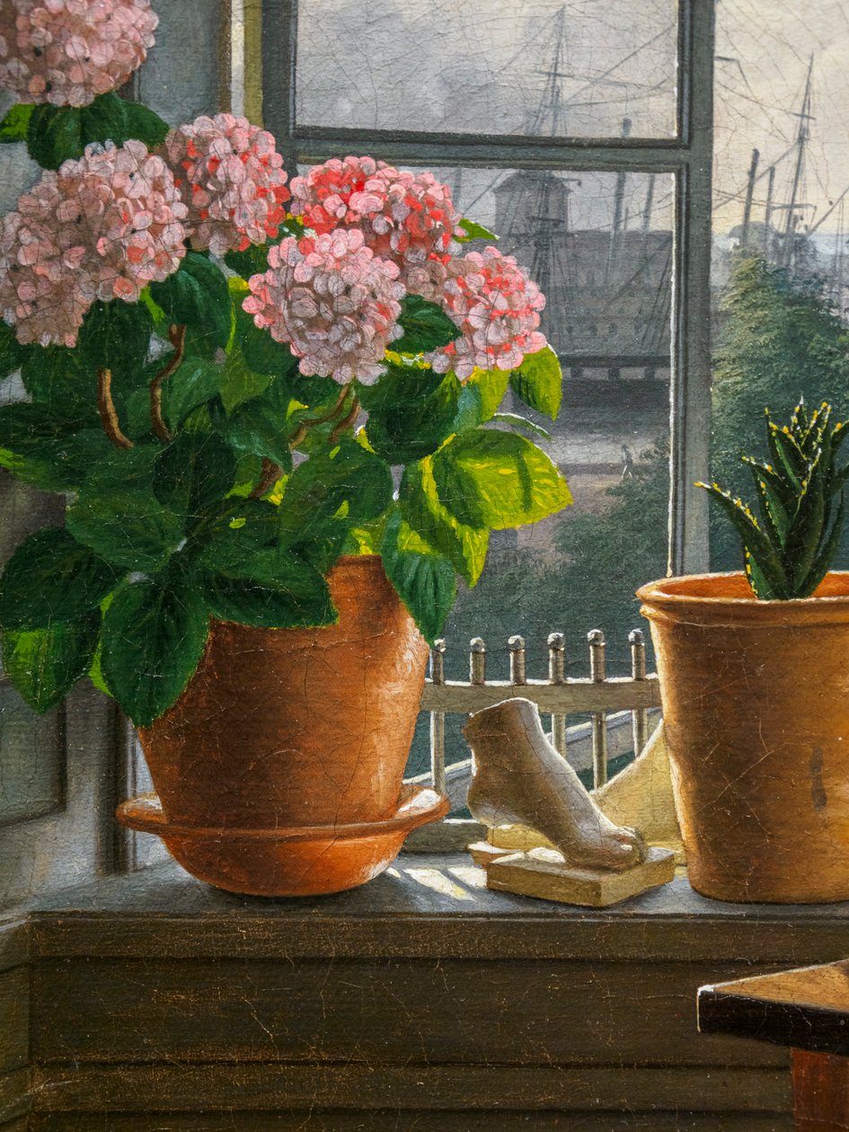 Näkymä taiteilijan ikkunasta, yksityiskohta tekijältä Martinus Rorbye