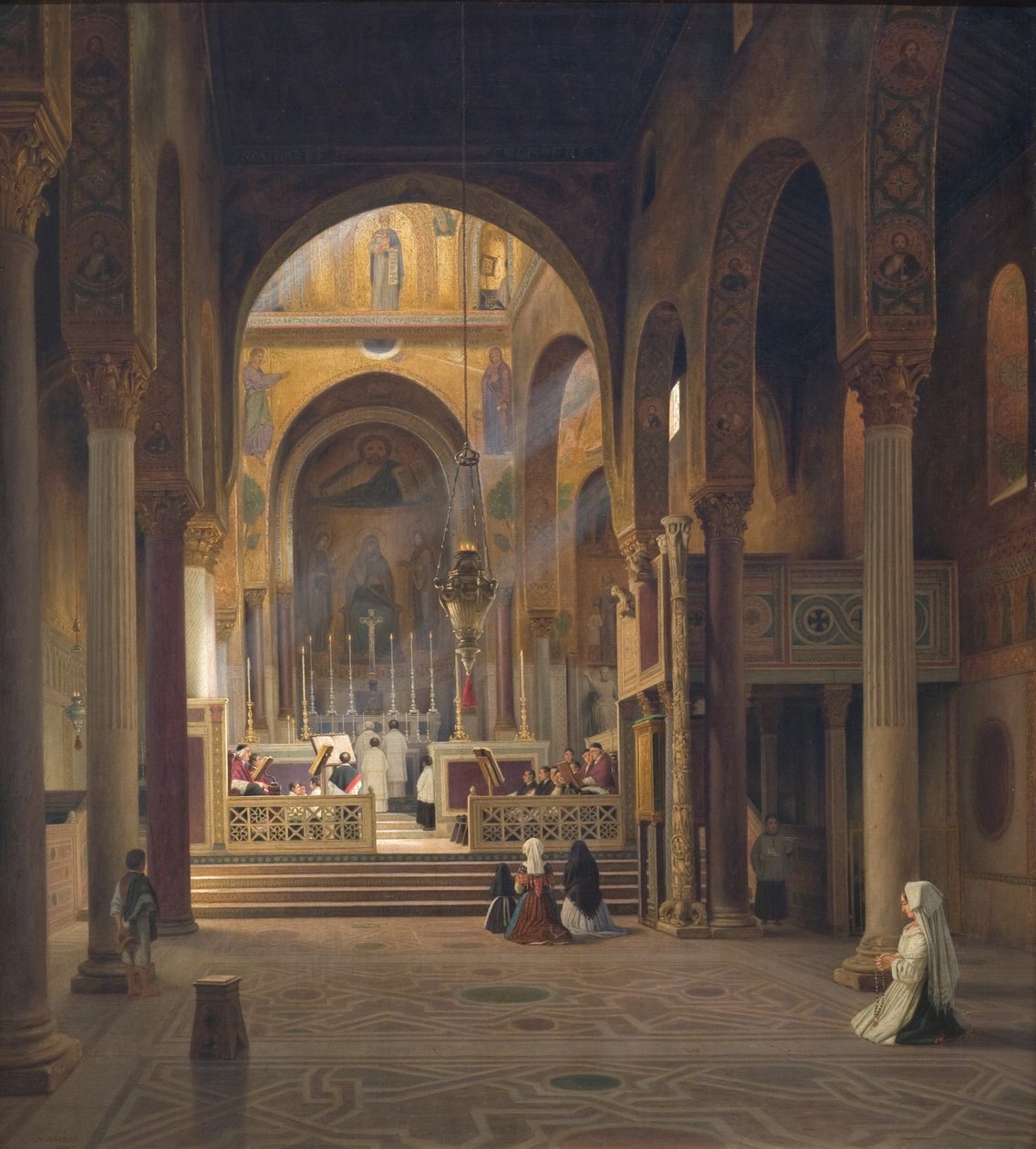 Interior de la Cappella Palatina de Palerm, Itàlia finlandesa tekijältä Martinus Rørbye
