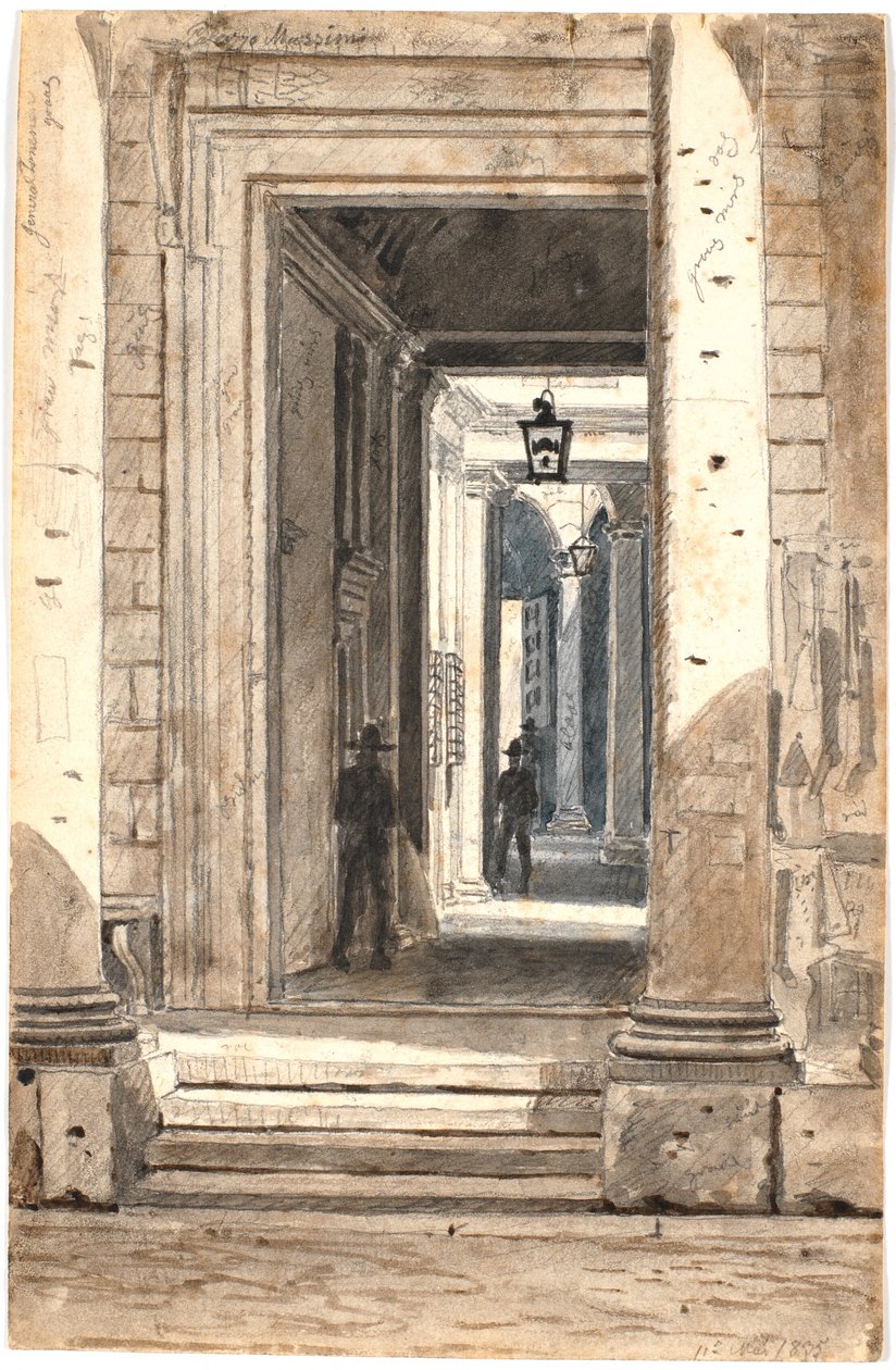 Palazzo Massimo alle Colonne. Rooma 1835 tekijältä Martinus Rørbye
