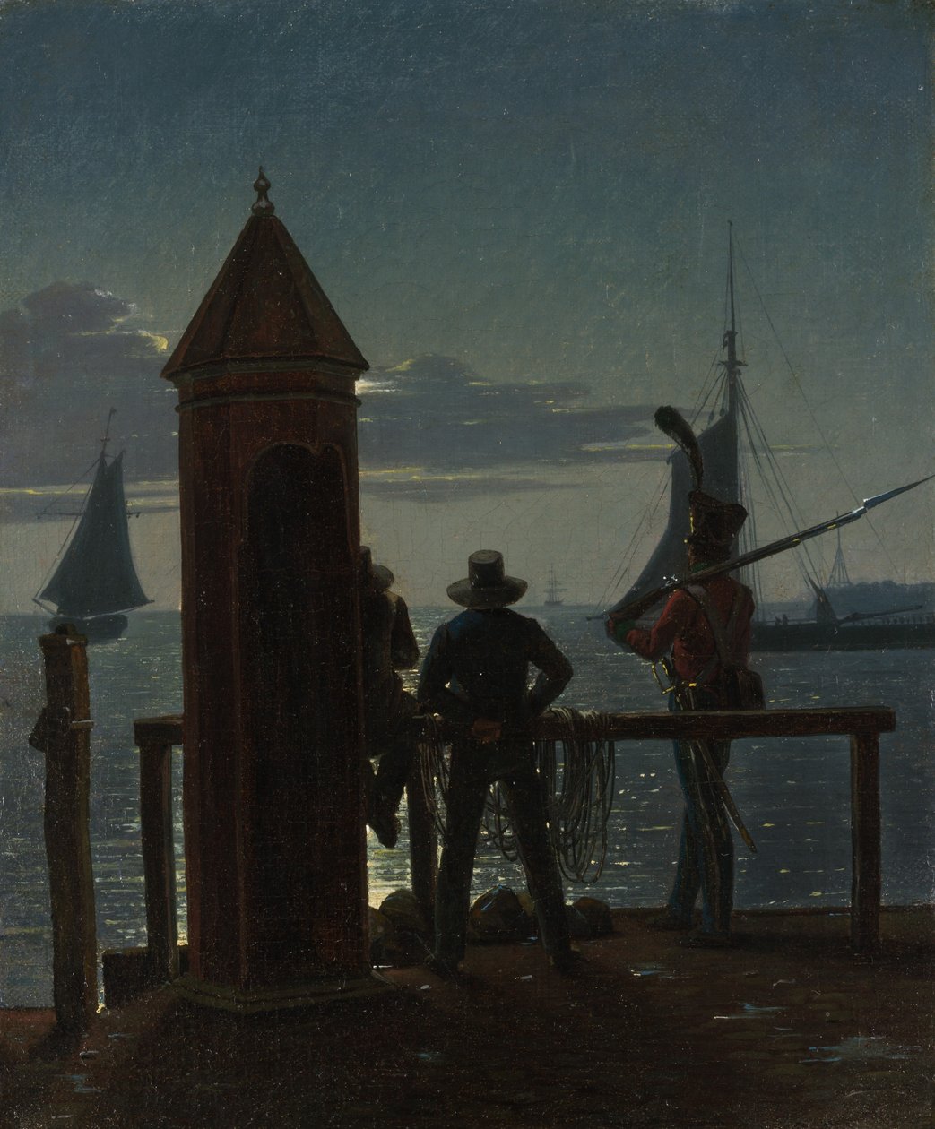 Näkymä Kööpenhaminan linnoitusvalleilta Moonlightissa, 1839. tekijältä Martinus Rørbye