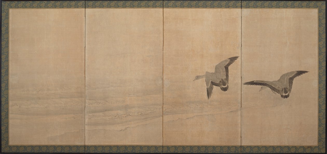Hanhet rannalla, Edo-kausi, 1700-luku. tekijältä Maruyama Okyo