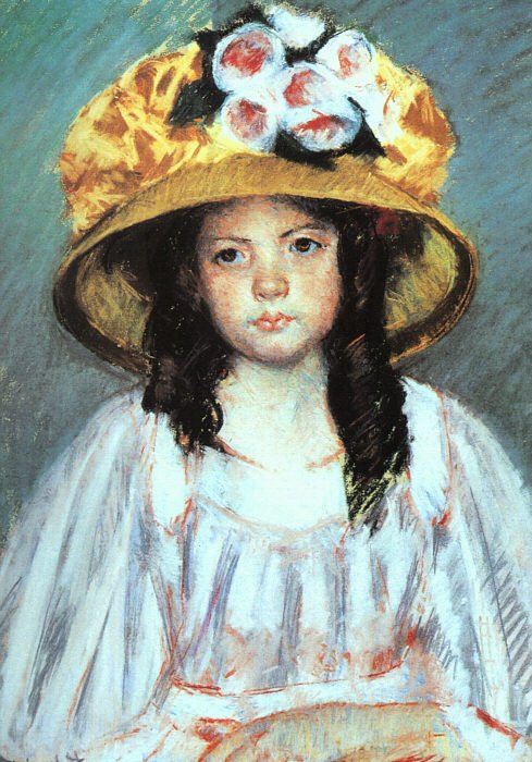 Fillette au Grand Chapeaun tekijältä Mary Cassatt