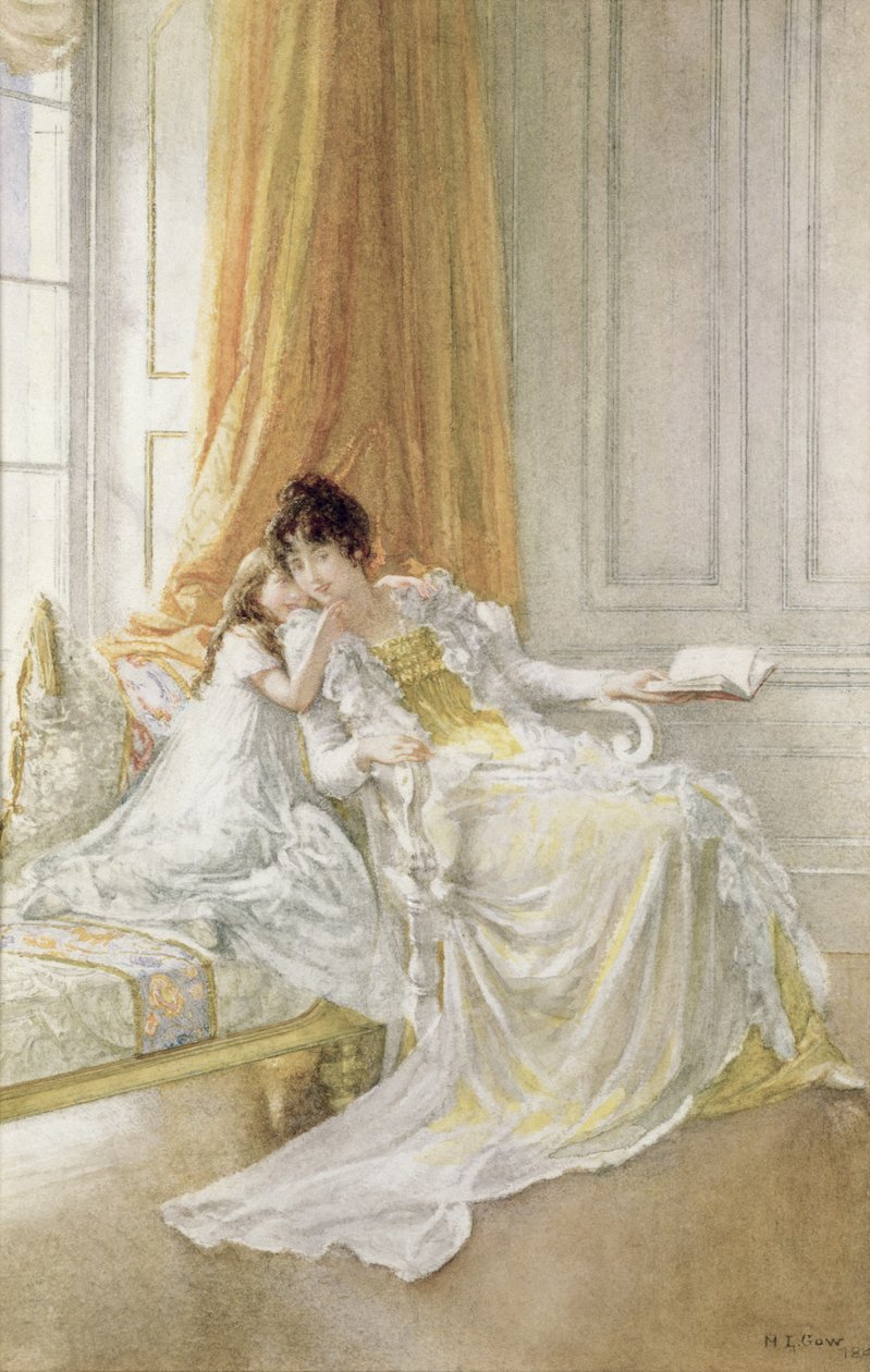 Äiti ja lapsi, 1864 (akvarelli) tekijältä Mary L. Gow