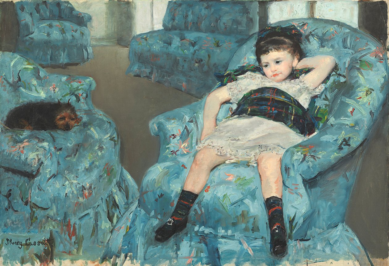 Pieni tyttö sinisessä nojatuolissa, 1878 tekijältä Mary Cassatt