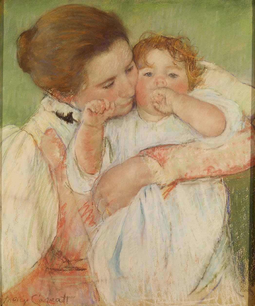 Äiti ja lapsi, 1897 (pastelli paperille) tekijältä Mary Cassatt