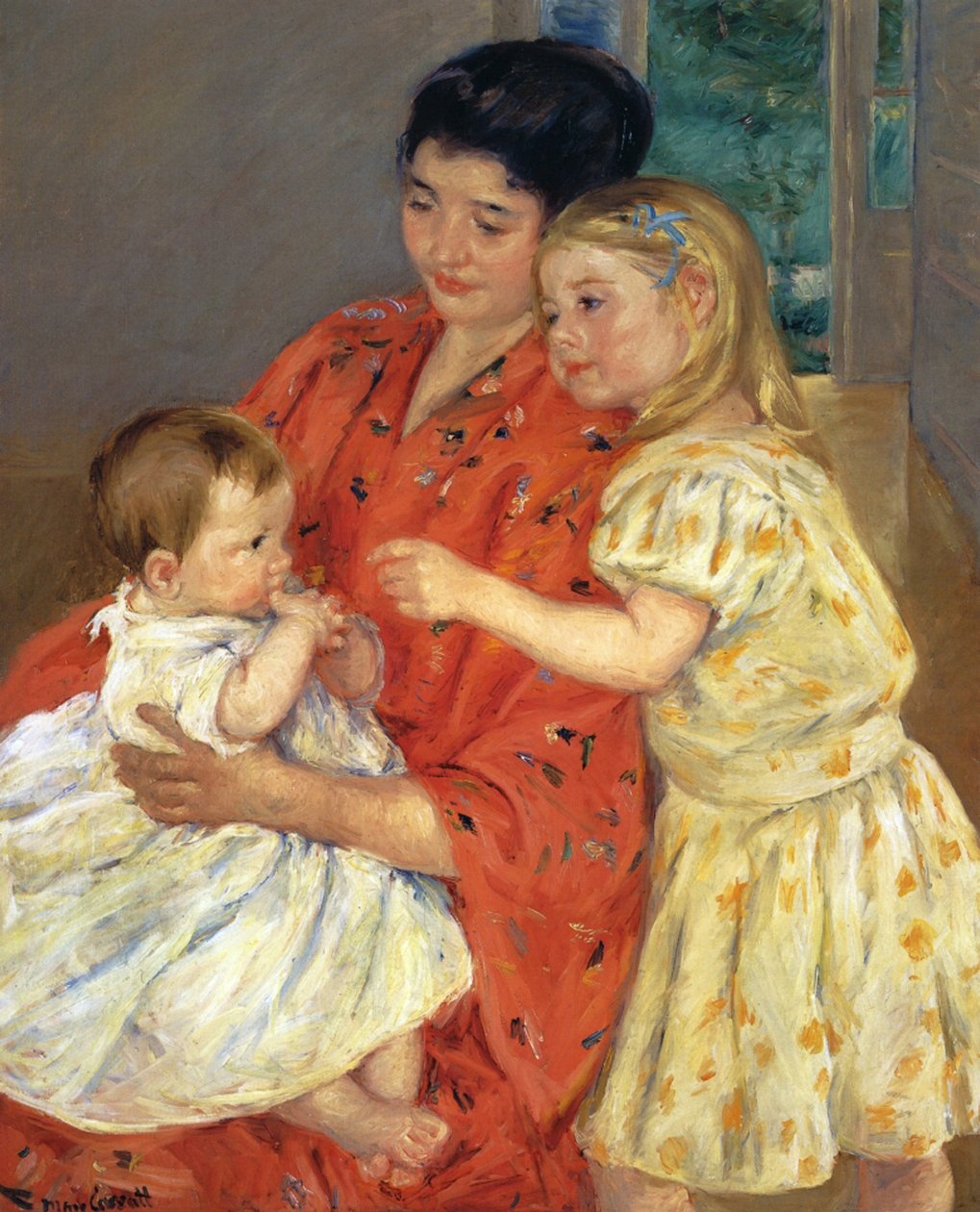 Äiti ja Saara vauvan kanssa, 1901 tekijältä Mary Cassatt