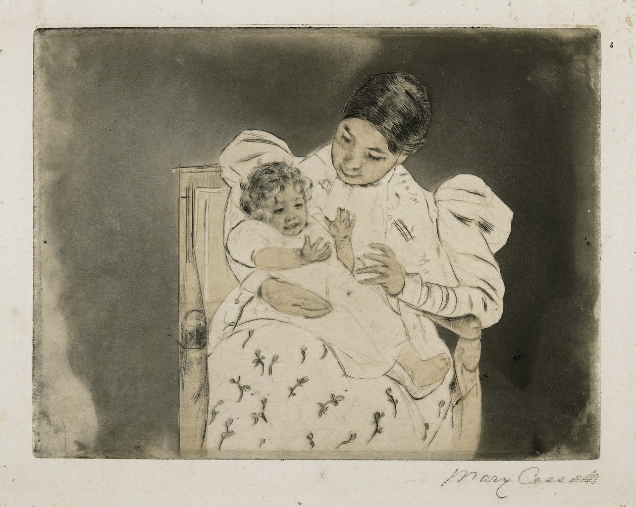 Paljasjalkainen lapsi, n. 1896-1897 tekijältä Mary Cassatt
