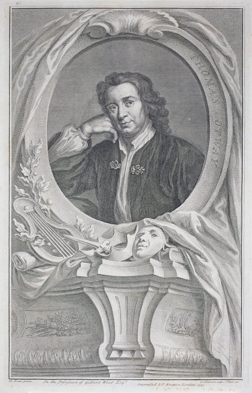 Muotokuva Thomas Otwaysta (1652-85) kaiverrettu Jacobus Houbraken (1698-1780) (kaiverrus) tekijältä Mary (after) Beal