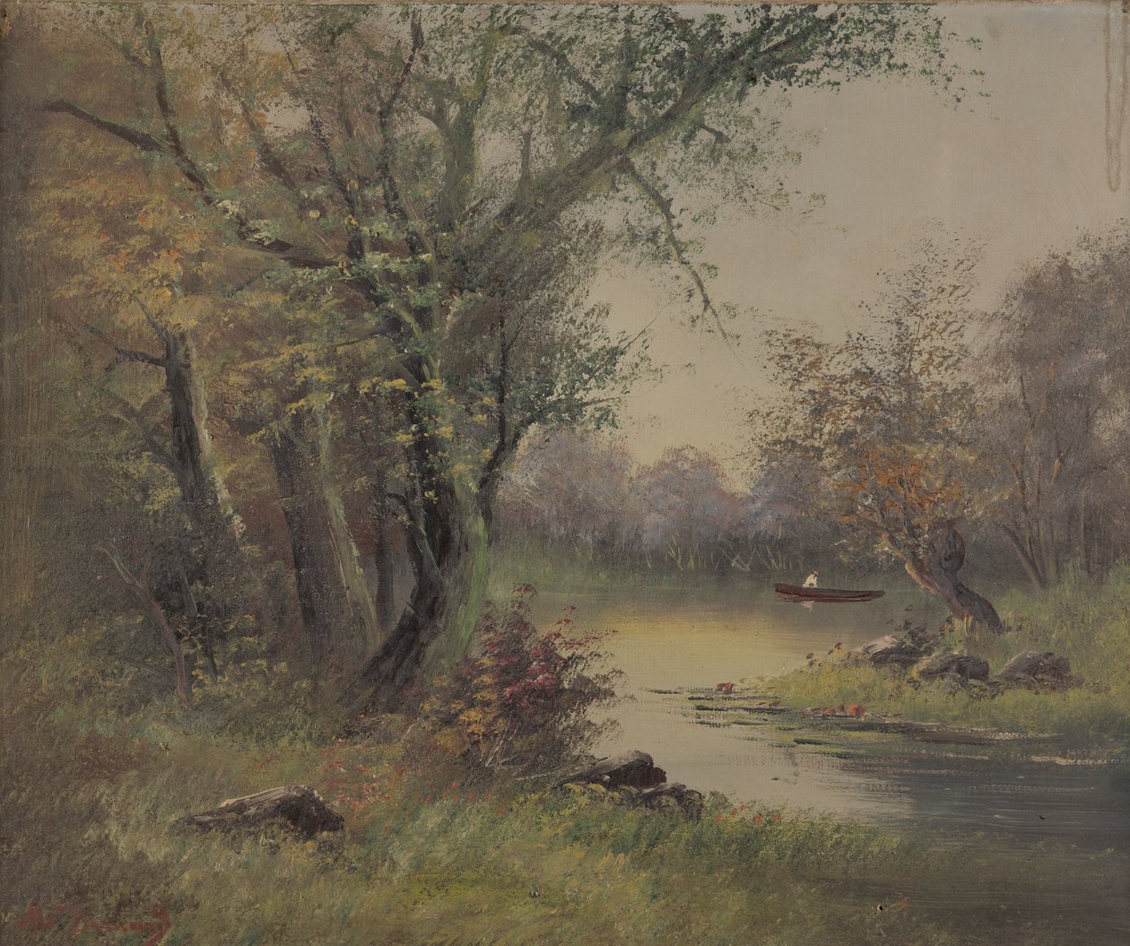 River Scene (öljy kankaalle) tekijältä Mary B Barnard