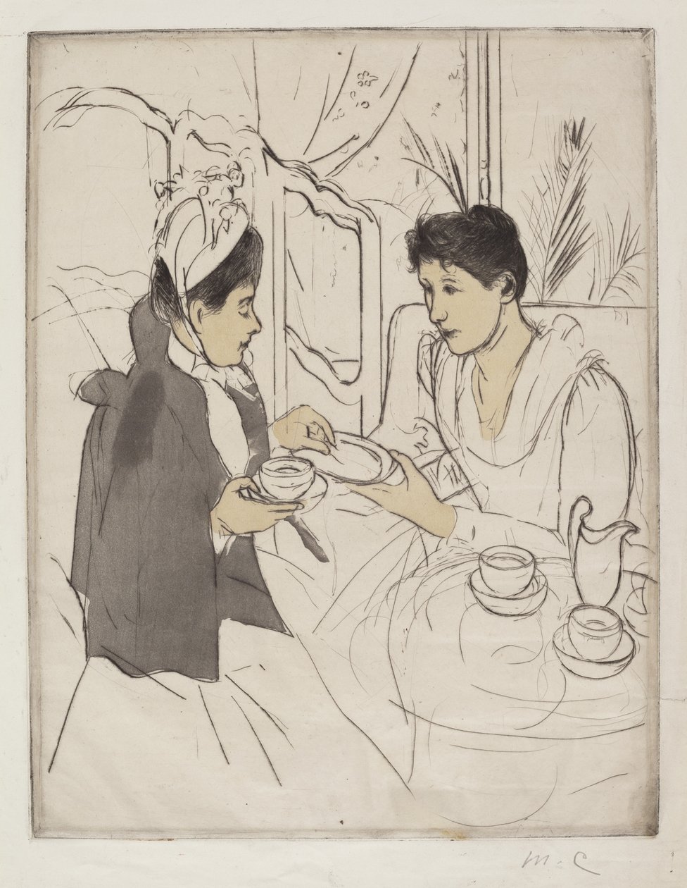 Iltapäiväteekutsut, 1890-1891. tekijältä Mary Cassatt