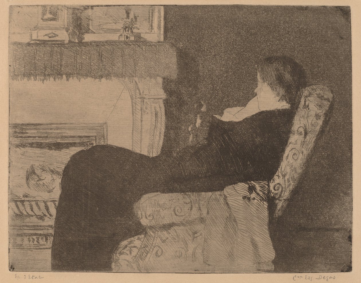 Ennen takkaa nro 1, c. 1882. tekijältä Mary Cassatt