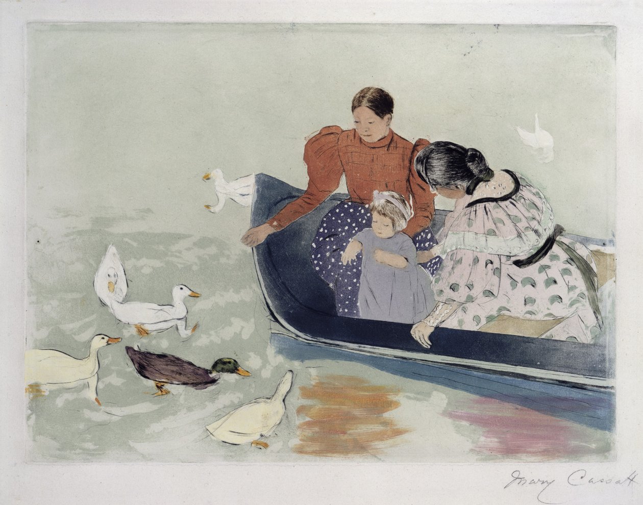 Ankkoja ruokkimassa tekijältä Mary Cassatt