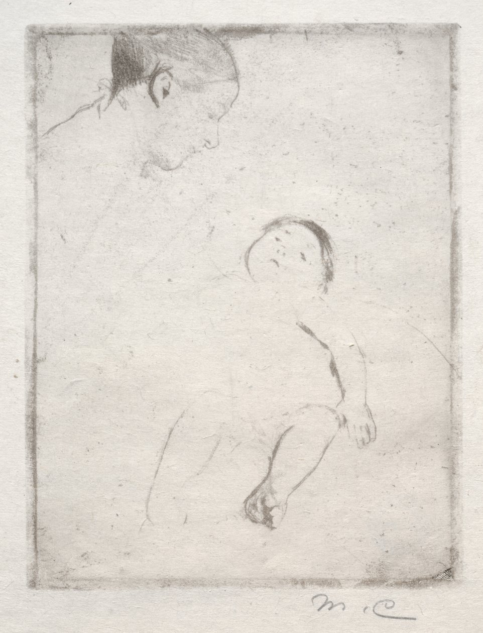 Bill makaa äitinsä sylissä, c. 1889. tekijältä Mary Cassatt