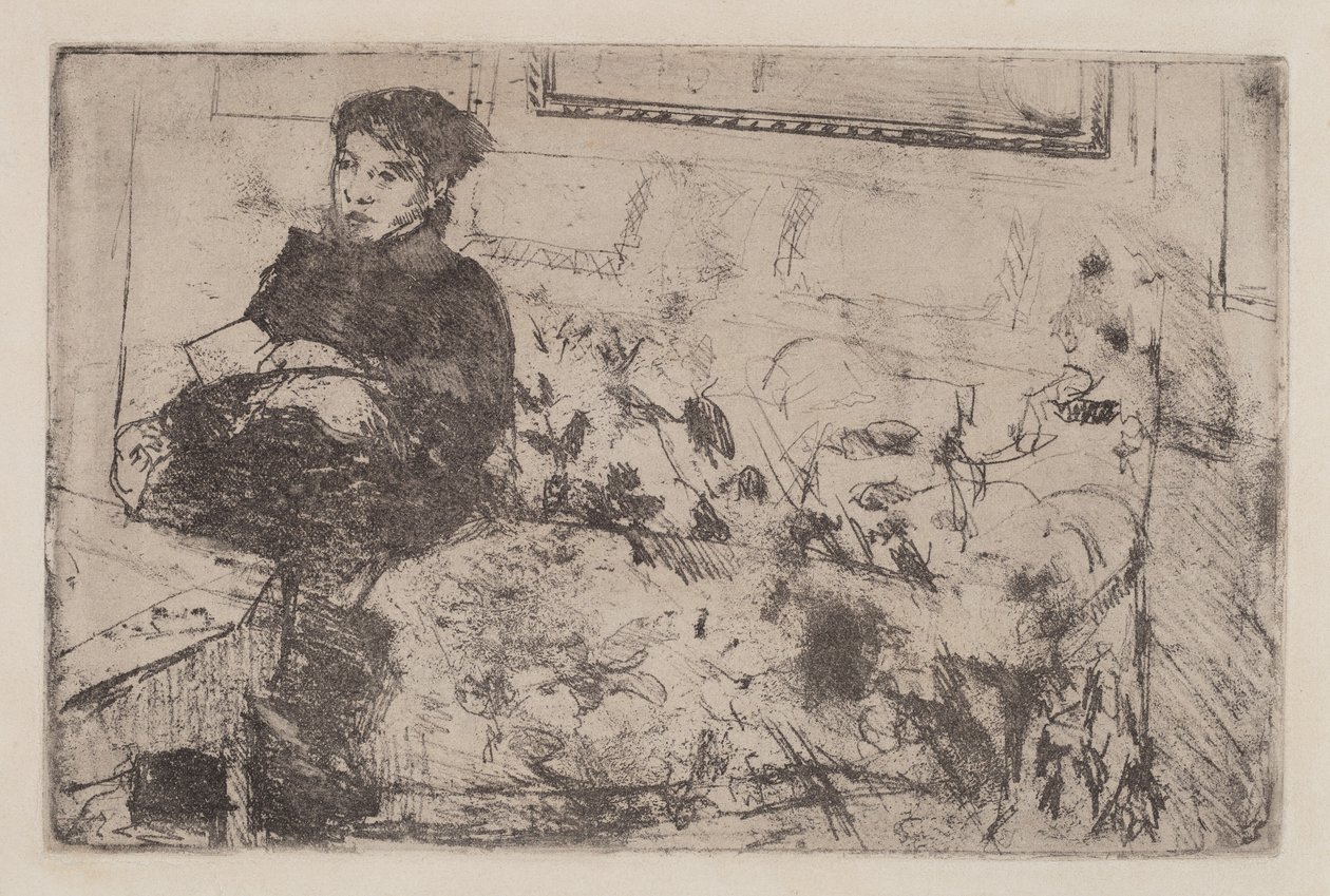 Sisustus: Sohvalla, c. 1883. tekijältä Mary Cassatt
