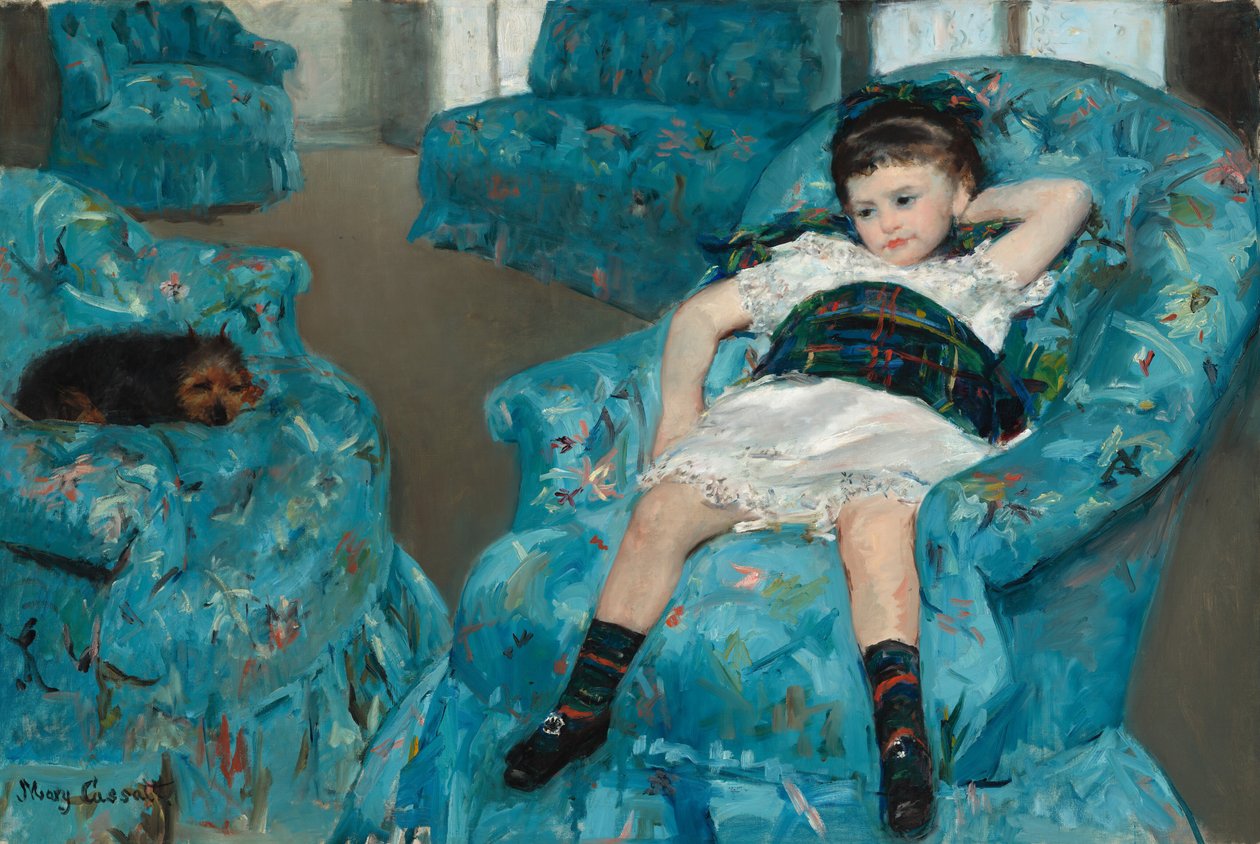Pieni tyttö sinisessä nojatuolissa, 1878. tekijältä Mary Cassatt