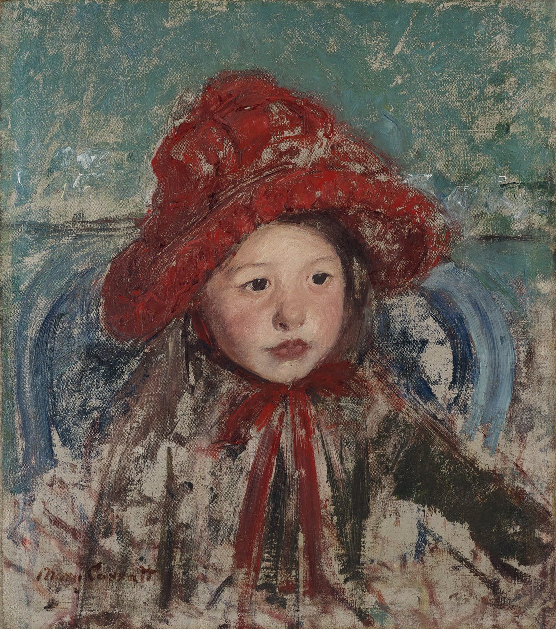 Pieni tyttö suuressa punaisessa hatussa tekijältä Mary Cassatt