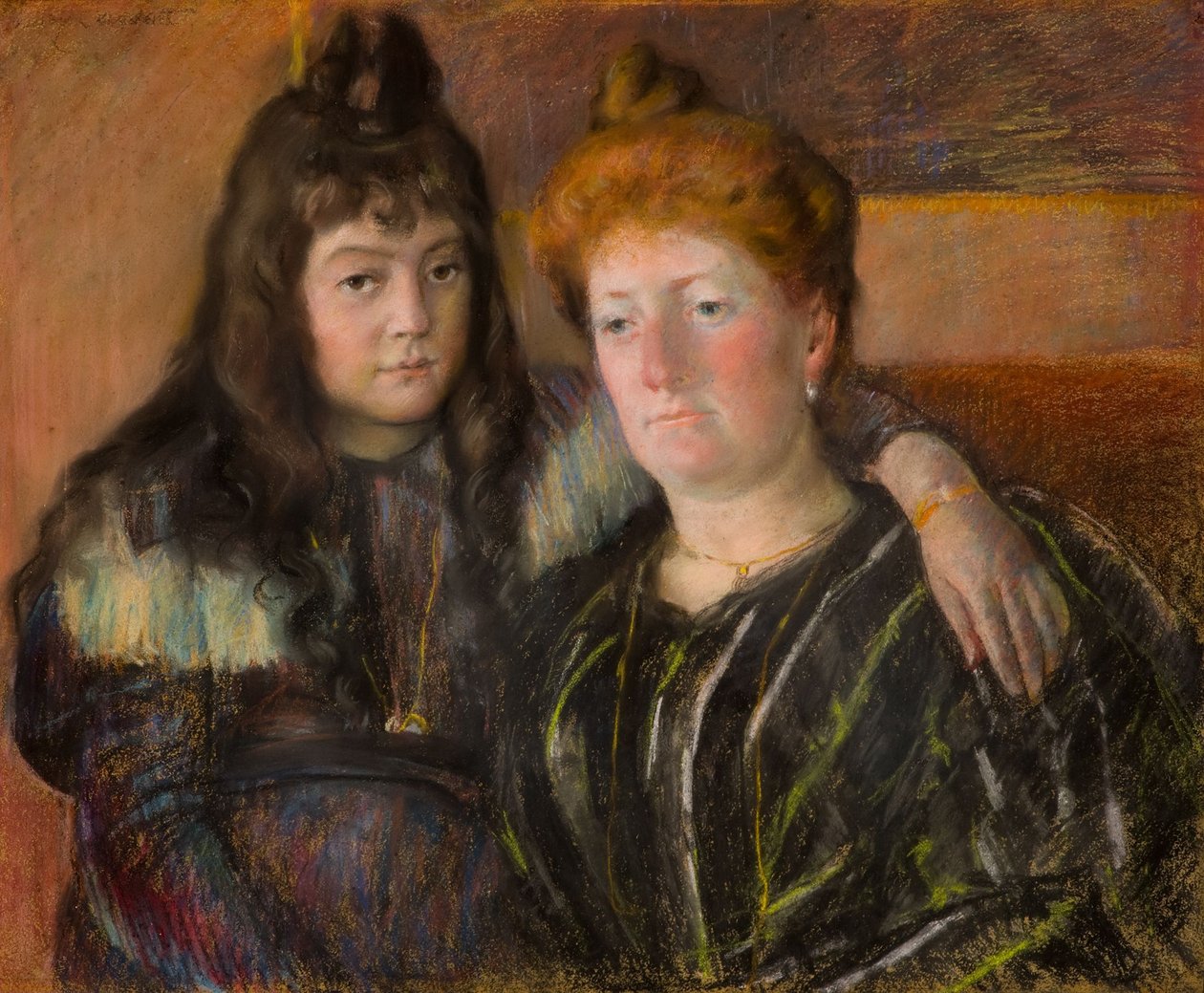 Madame Gaillard ja hänen tyttärensä Marie-Thérèse tekijältä Mary Cassatt