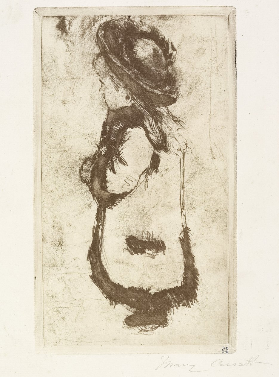 Mademoiselle Luguet takissa ja hatussa, c. 1883 tekijältä Mary Cassatt