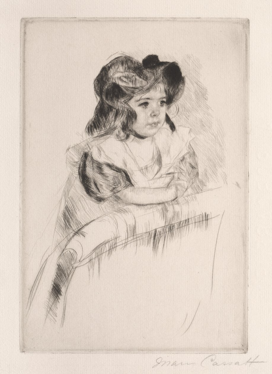 Margot, Lepäävät kädet nojatuolin selkänojassa, c. 1903. tekijältä Mary Cassatt