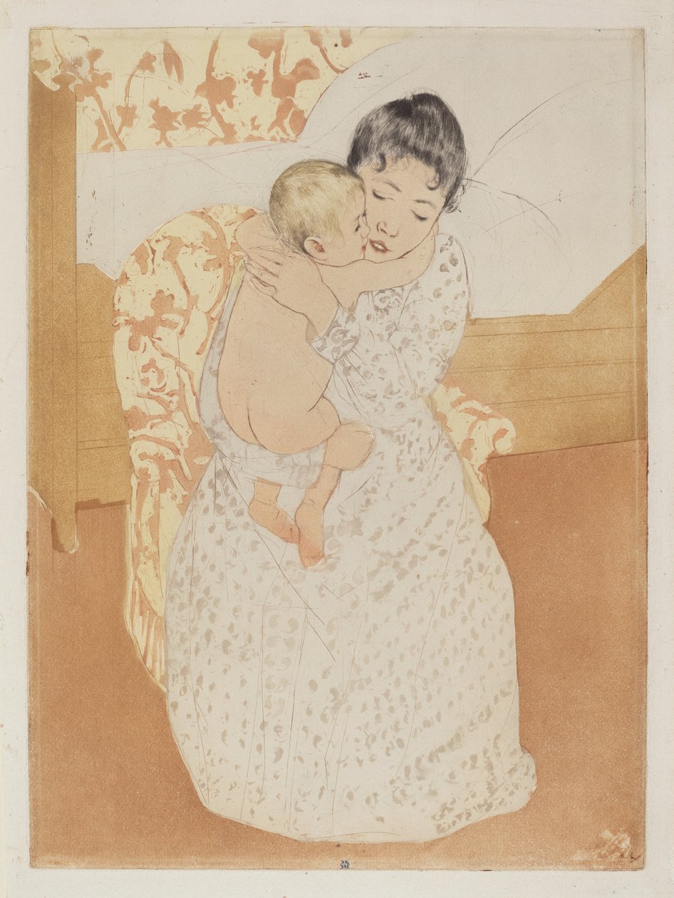 Äidin hyväily tekijältä Mary Cassatt