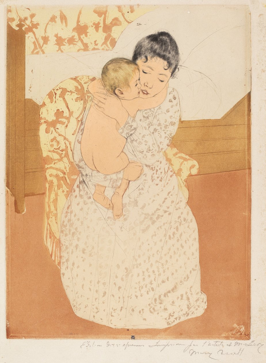 Äidin hyväily tekijältä Mary Cassatt