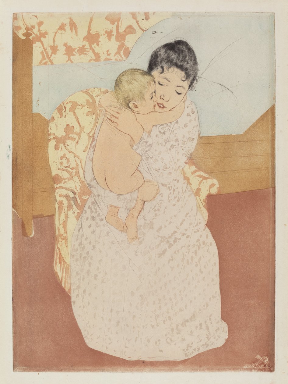 Äidin hyväily tekijältä Mary Cassatt