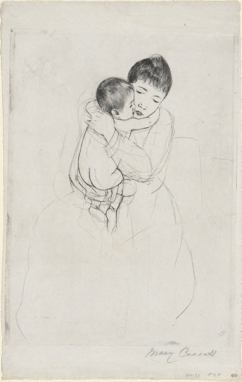 Äidin hyväily tekijältä Mary Cassatt