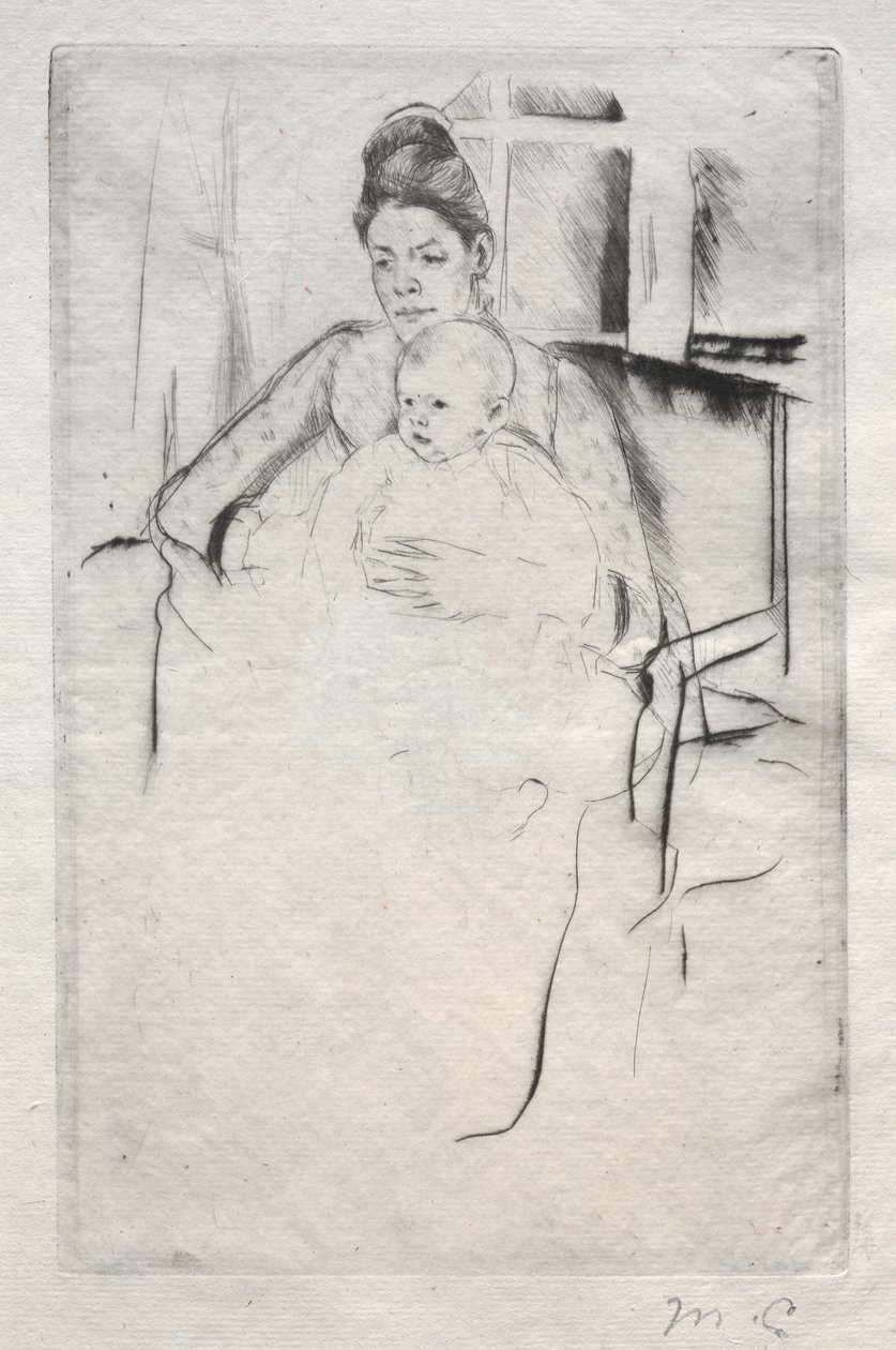 Rouva Gardner Cassatt ja hänen vauvansa istumassa lähellä ikkunaa, n. 1887. tekijältä Mary Cassatt