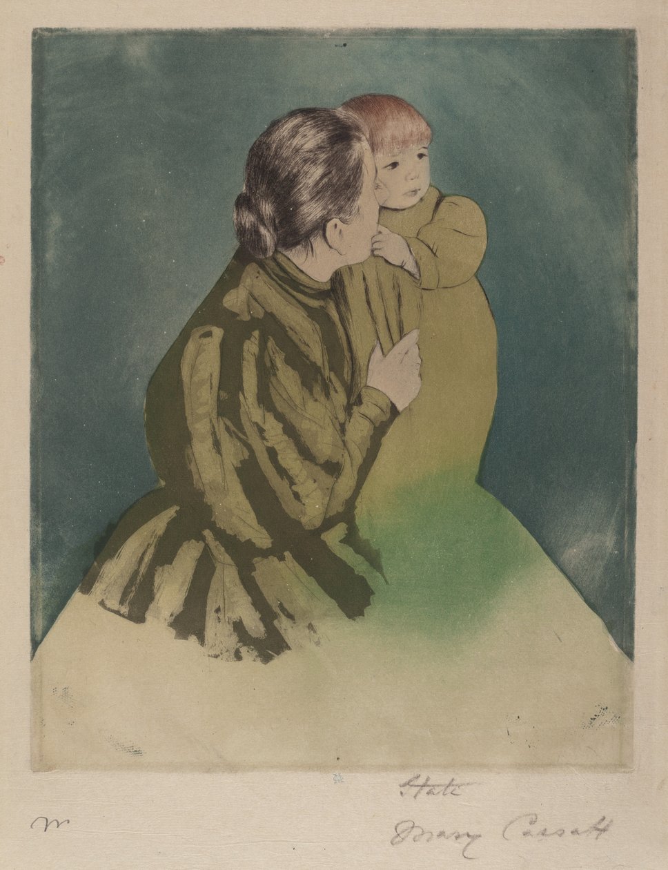 Talonpoikaäiti ja lapsi, n. 1894. tekijältä Mary Cassatt