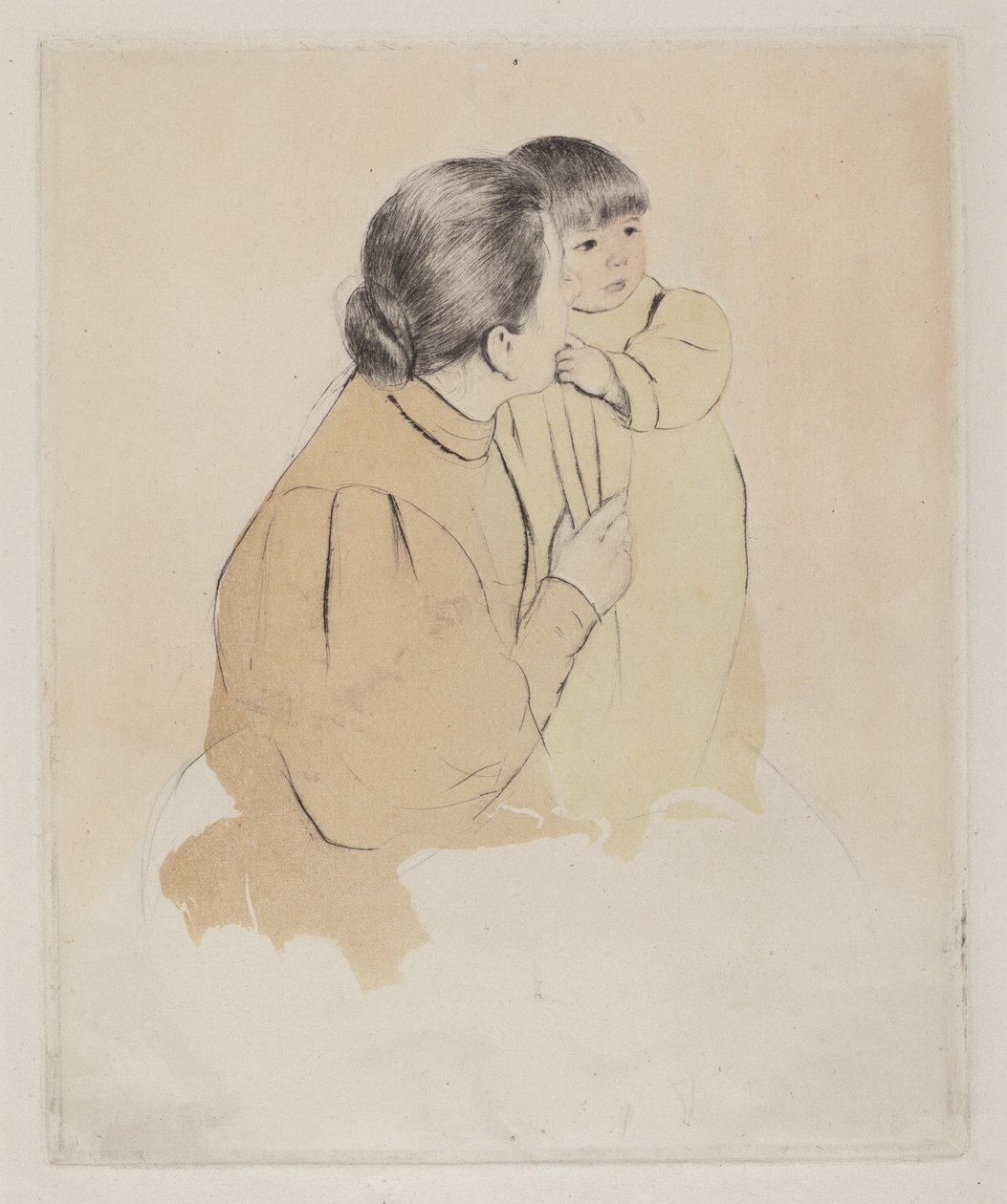 Talonpoikaäiti ja lapsi, n. 1894. tekijältä Mary Cassatt