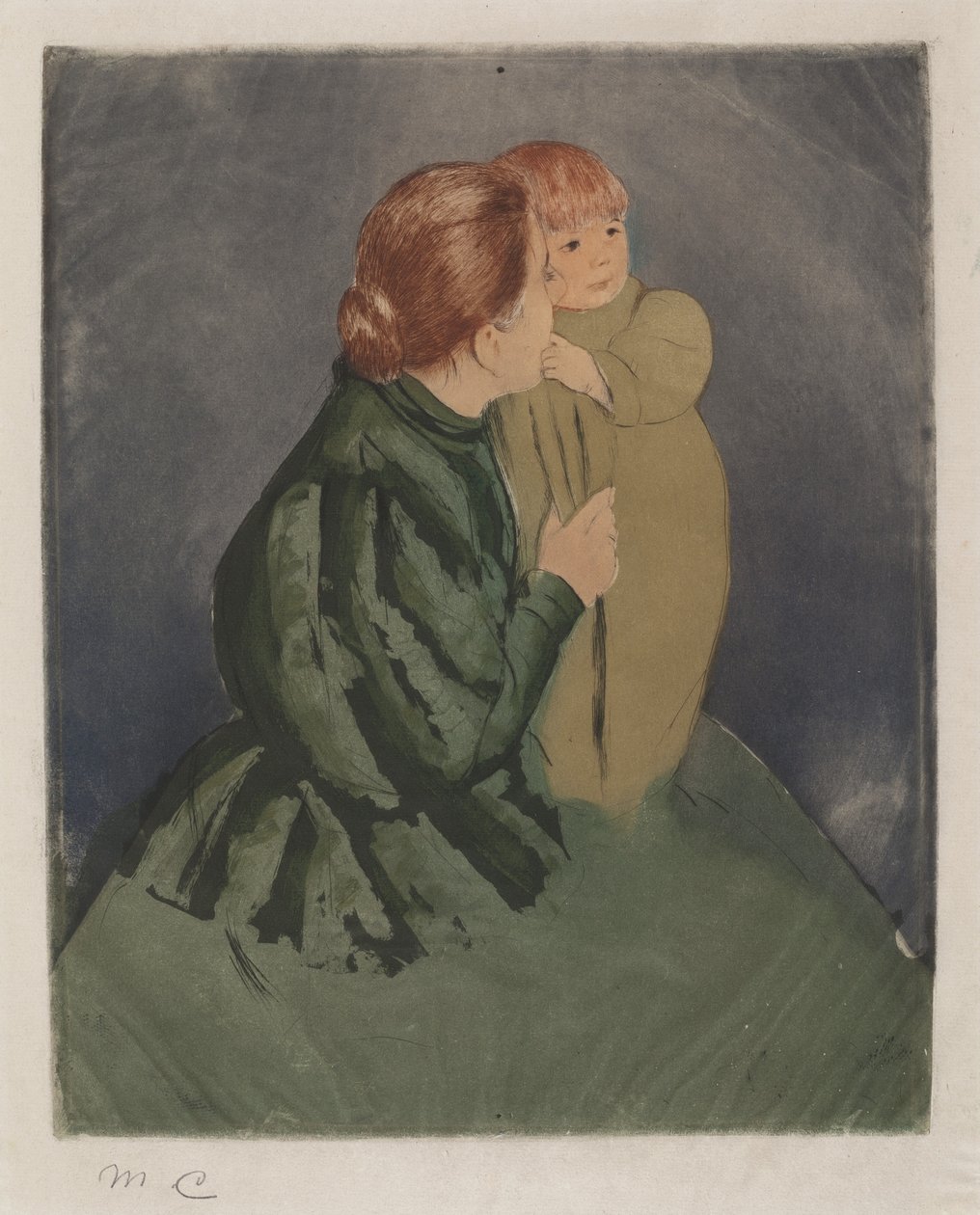 Talonpoikaäiti ja lapsi, n. 1894. tekijältä Mary Cassatt