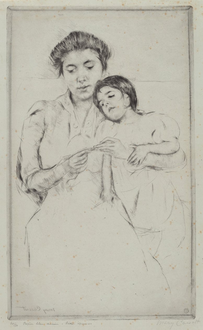 Virkkaustunti, c. 1902. tekijältä Mary Cassatt