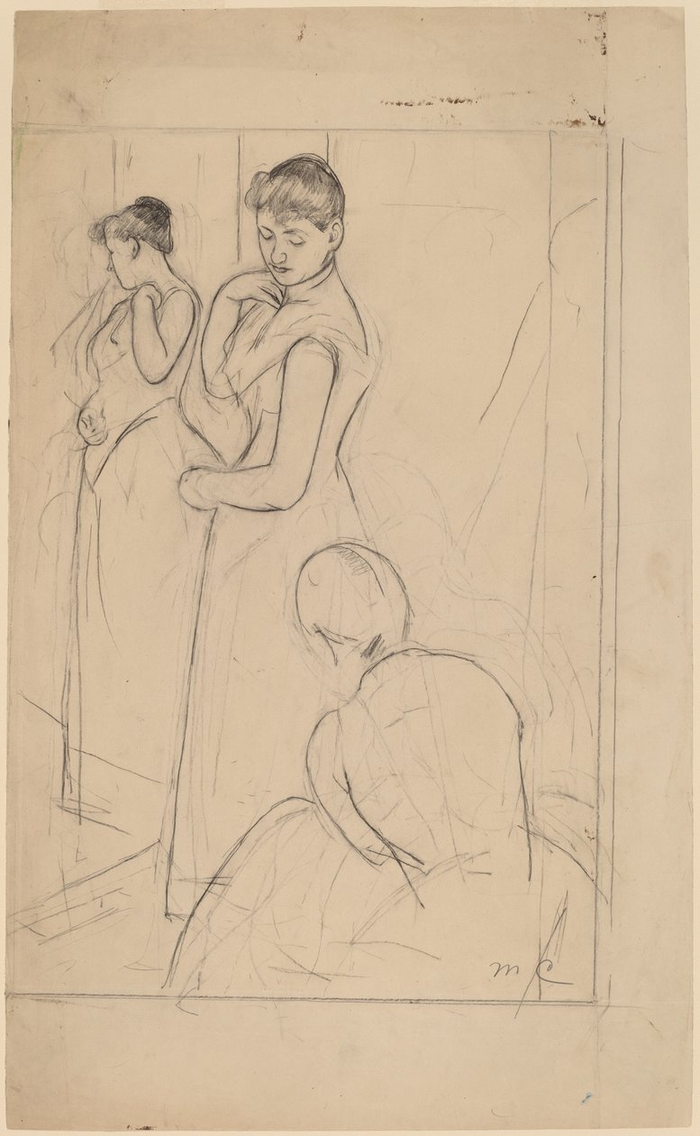 The Fitting [recto], 1890-1891. tekijältä Mary Cassatt