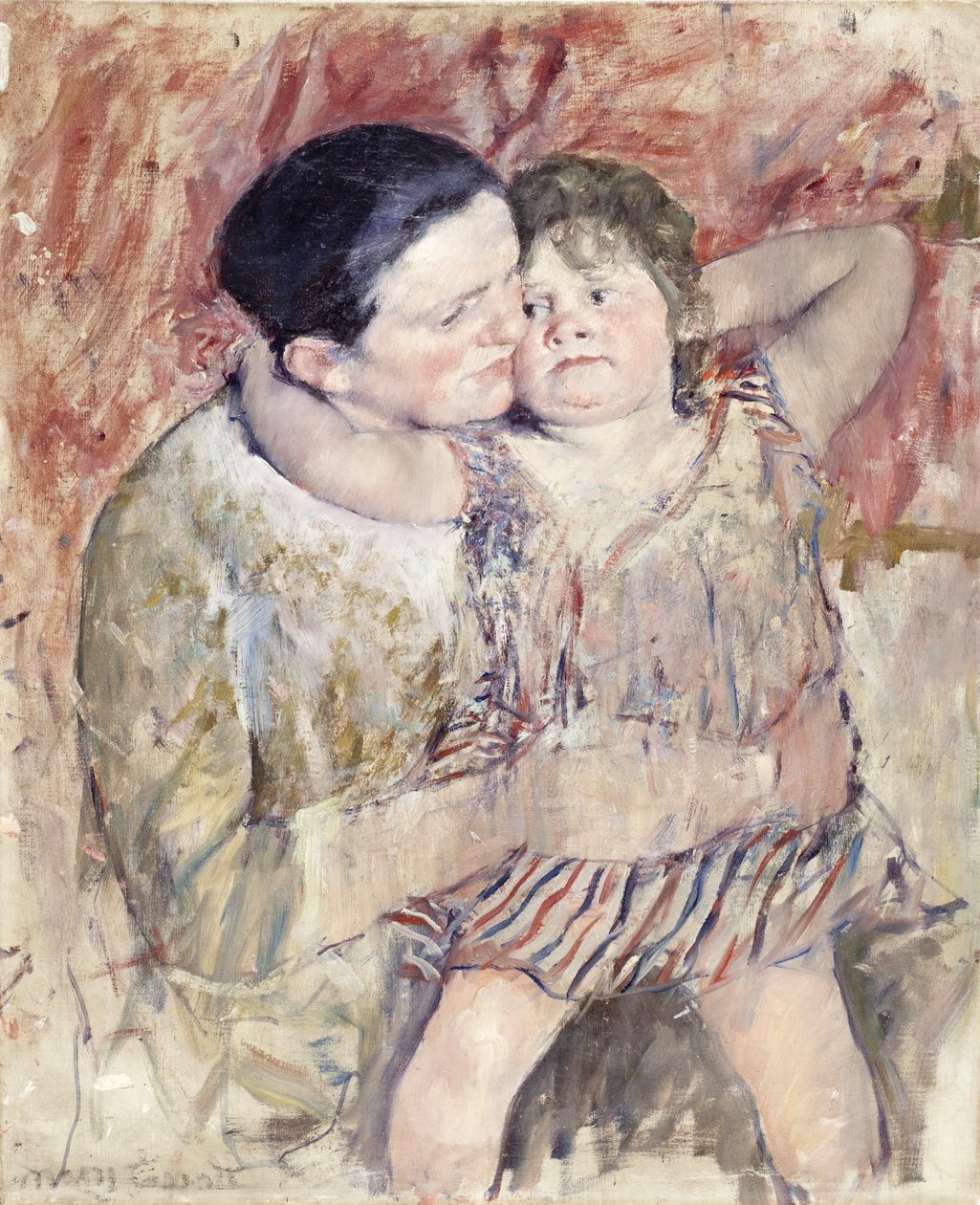 Nainen ja lapsi (Mathilde Holding a Child), n. 1900 tekijältä Mary Cassatt