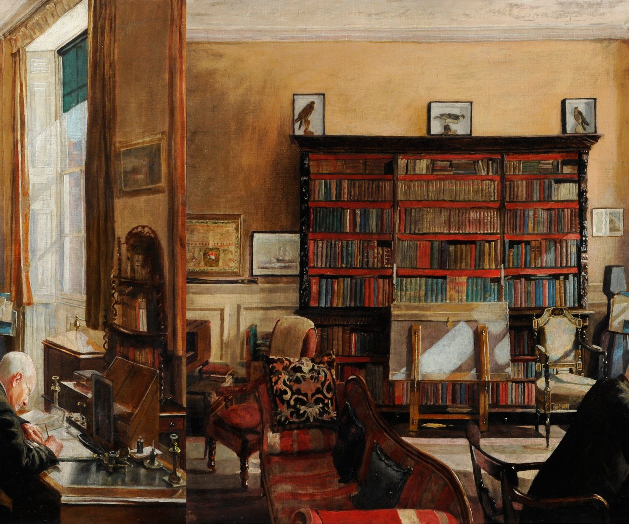 Sisätilatutkimus, noin 1937 (öljy kankaalle) tekijältä Mary Dawson Elwell